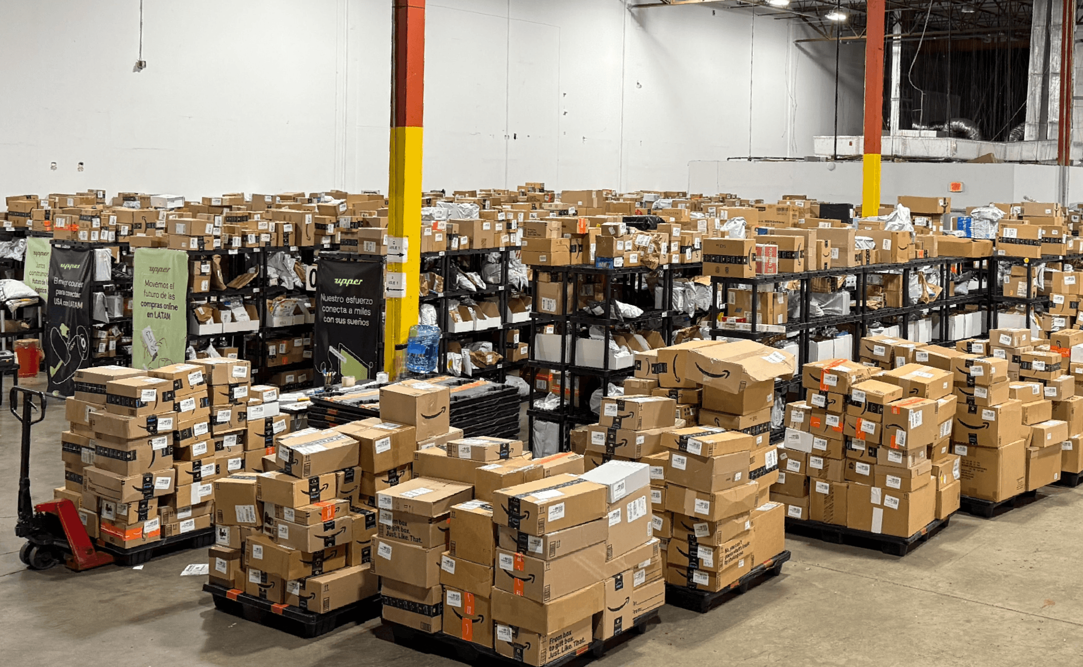 Upper Miami warehouse — pallets ready for export